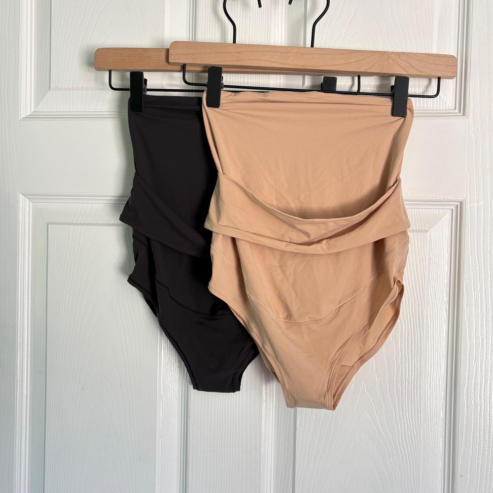 NEW SKIMS Fits Everybody LOT OF 2 Maternity Banded High Waist Brief S Clay Onyx